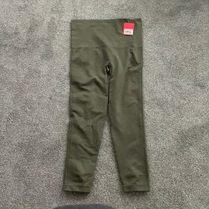 Spanx olive green seamless leggings size L